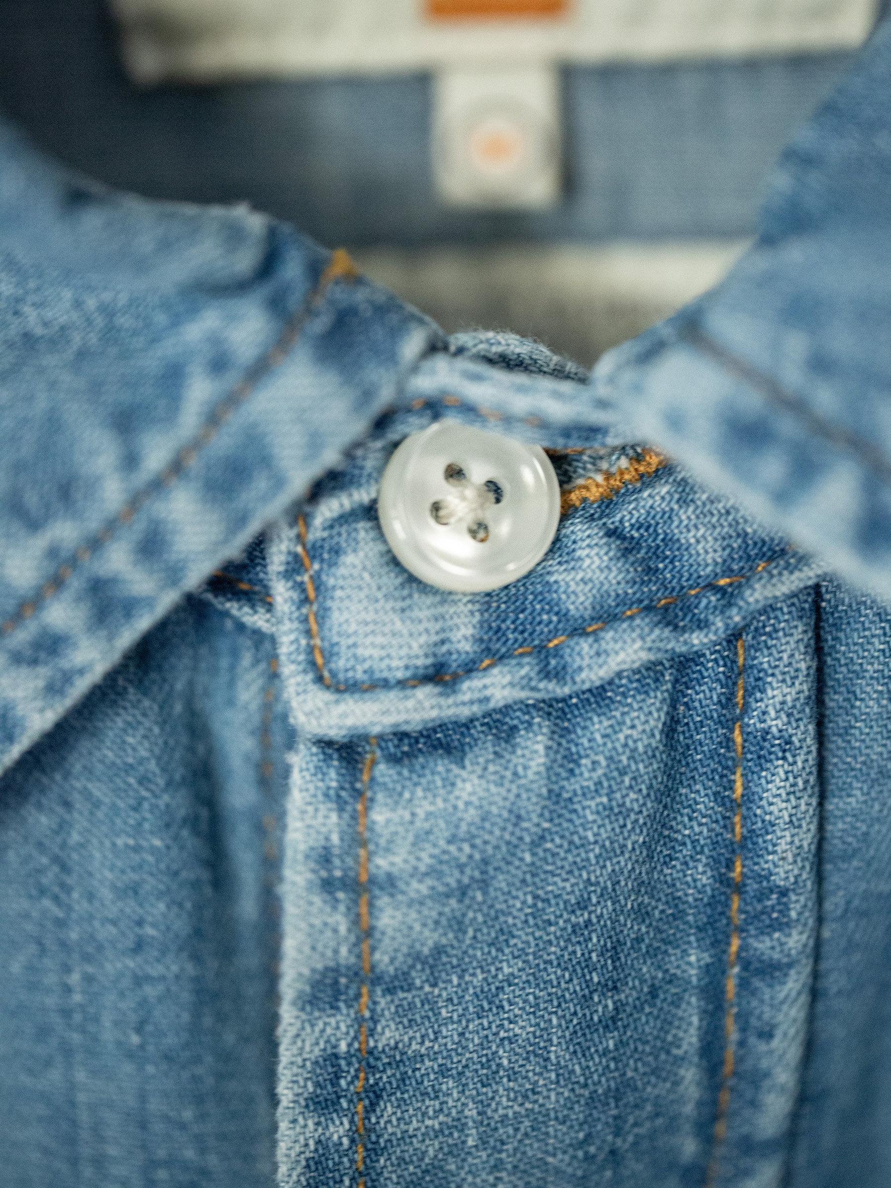 Nudie Jeans Gunnar Light Used Denim Shirt Light Blue Men's Organic Shirts X Small Sustainable Clothing
