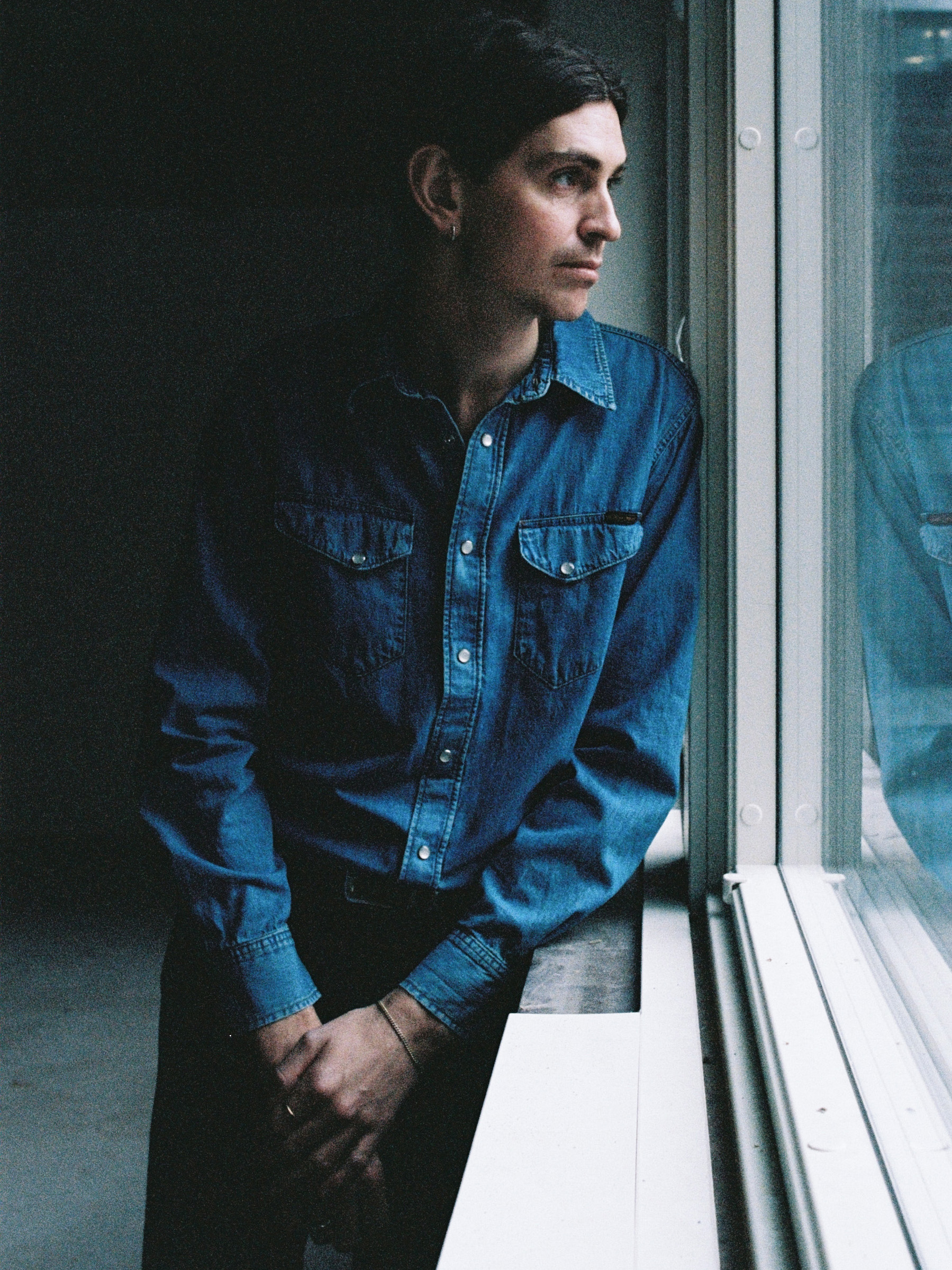 Nudie Jeans Gunnar Light Used Denim Shirt Light Blue Men's Organic Shirts X Small Sustainable Clothing